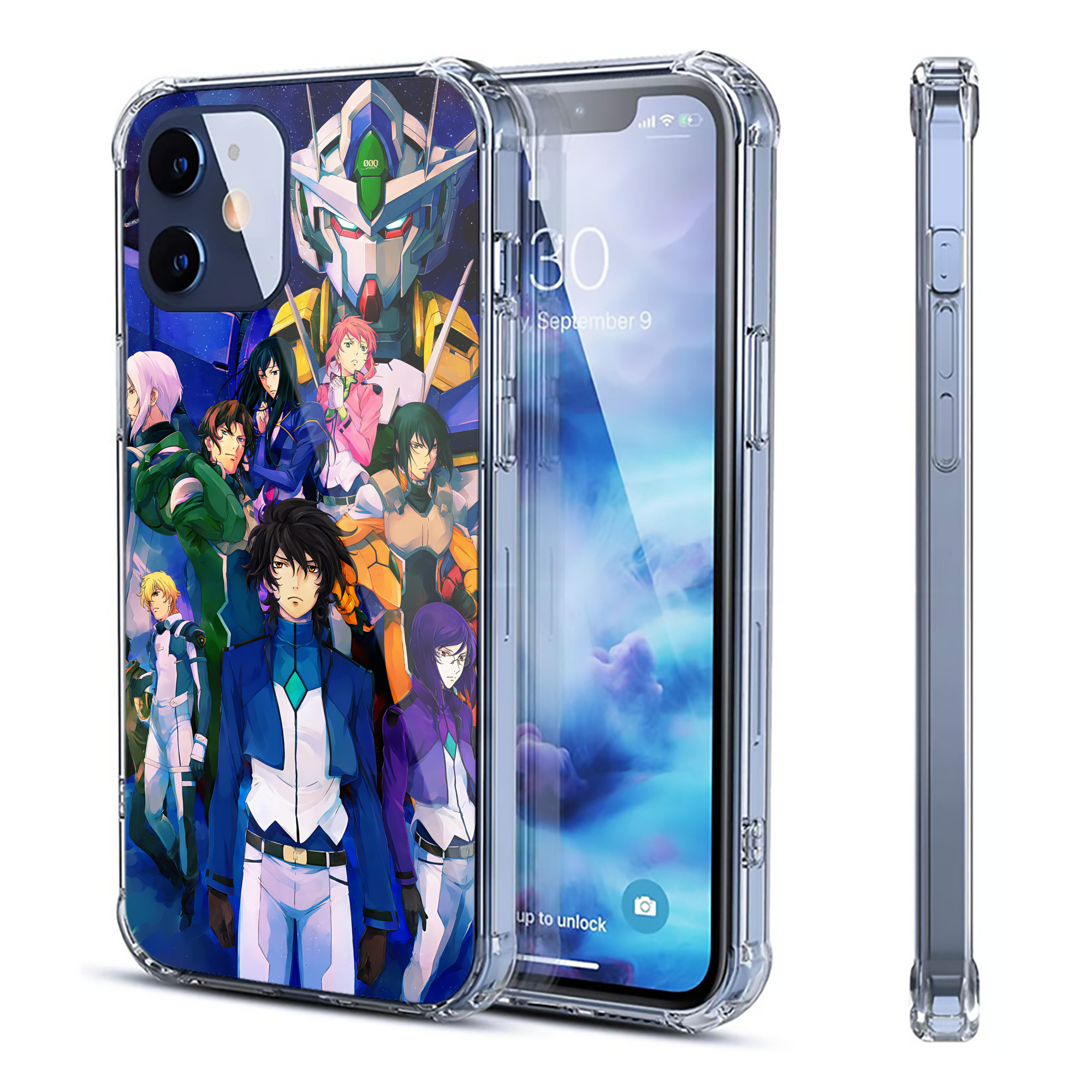（画像用） 機動戦士ガンダム Mobile Suit Gundam 【iPhone 12シリーズ対応】透明スマホケース（クリアソフトケース）